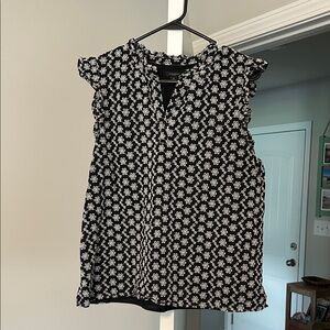 Black and White Floral Blouse